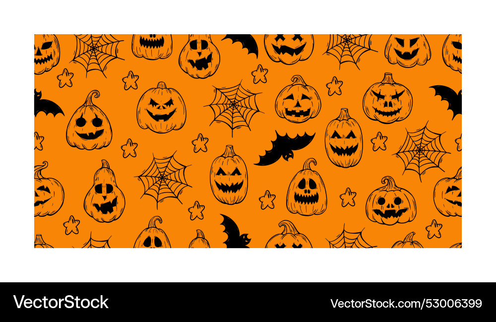 Doodle pumpkin seamless pattern sketch pumpkins Doodle pumpkin seamless pattern sketch pumpkins vector image
