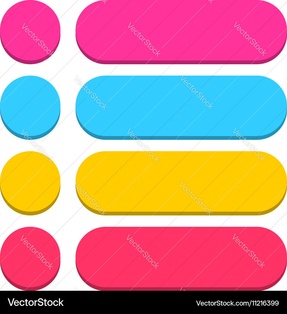 Flat blank icon empty internet color button Vector Image