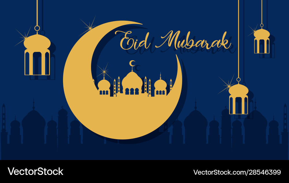 Hintergrunddesign für Muslim Festival Eid Mubarak Hintergrunddesign für Muslim Festival Eid Mubarak vektorbild