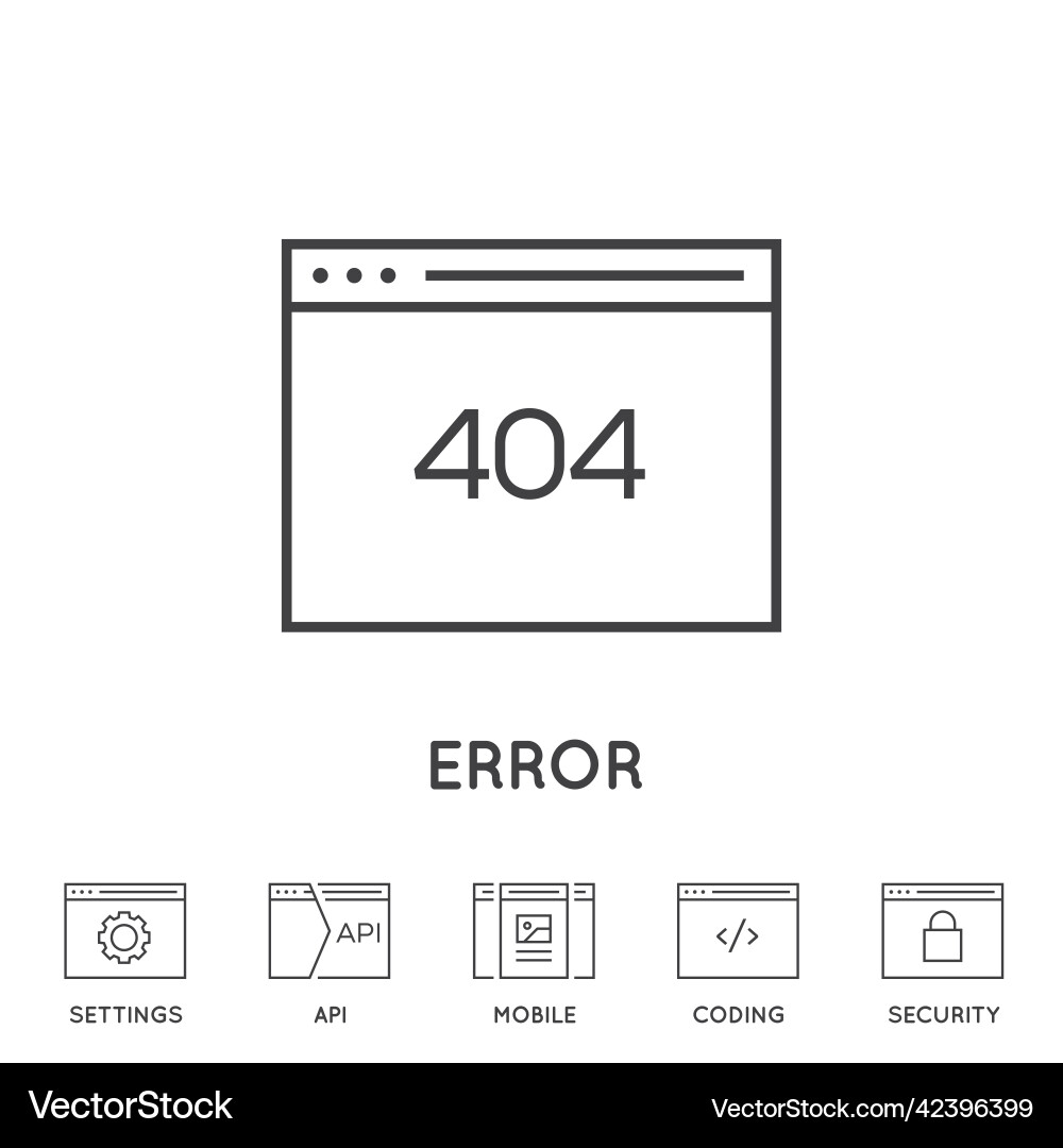 Set of minimal browser developing app and coding Set of minimal browser developing app and coding vector image