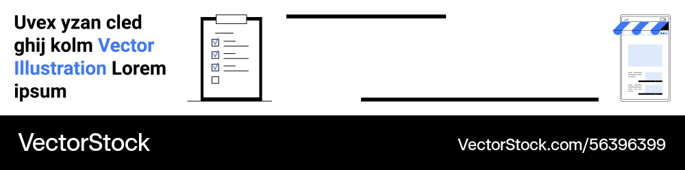 Task checklist and storefront connection Task checklist and storefront connection vector image