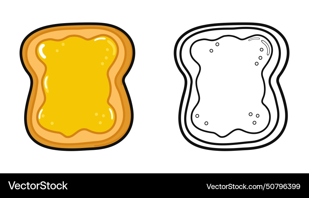 Toast with honey characters bundle set Vector Image