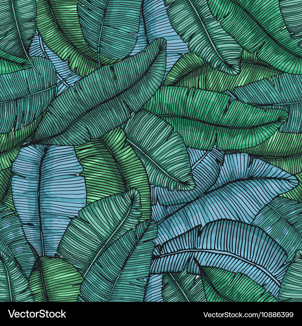 Tropical Banana Leaf Pattern Royalty Free Vector Image