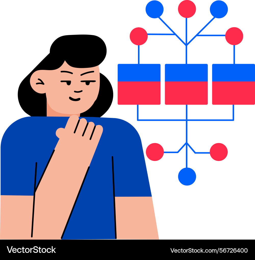 A character doing map mapping flat style vector image