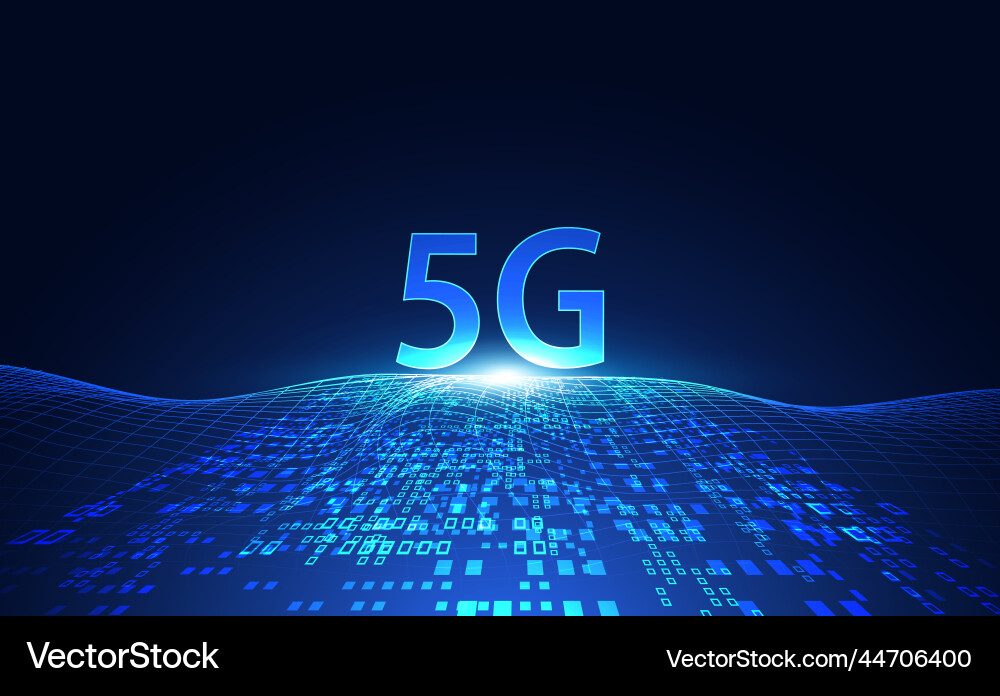 Abstract 5g holographic network wireless internet vector image