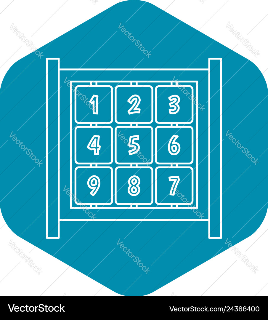 Board with cubes on playground icon outline style Board with cubes on playground icon outline style vector image