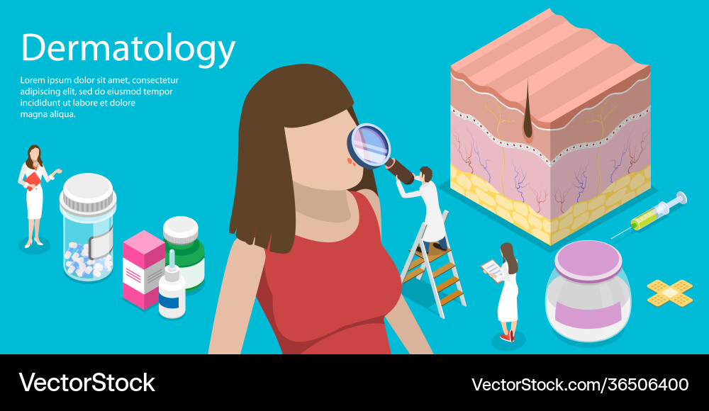 Dermatology Skincare Isometric Royalty Free Vector Image