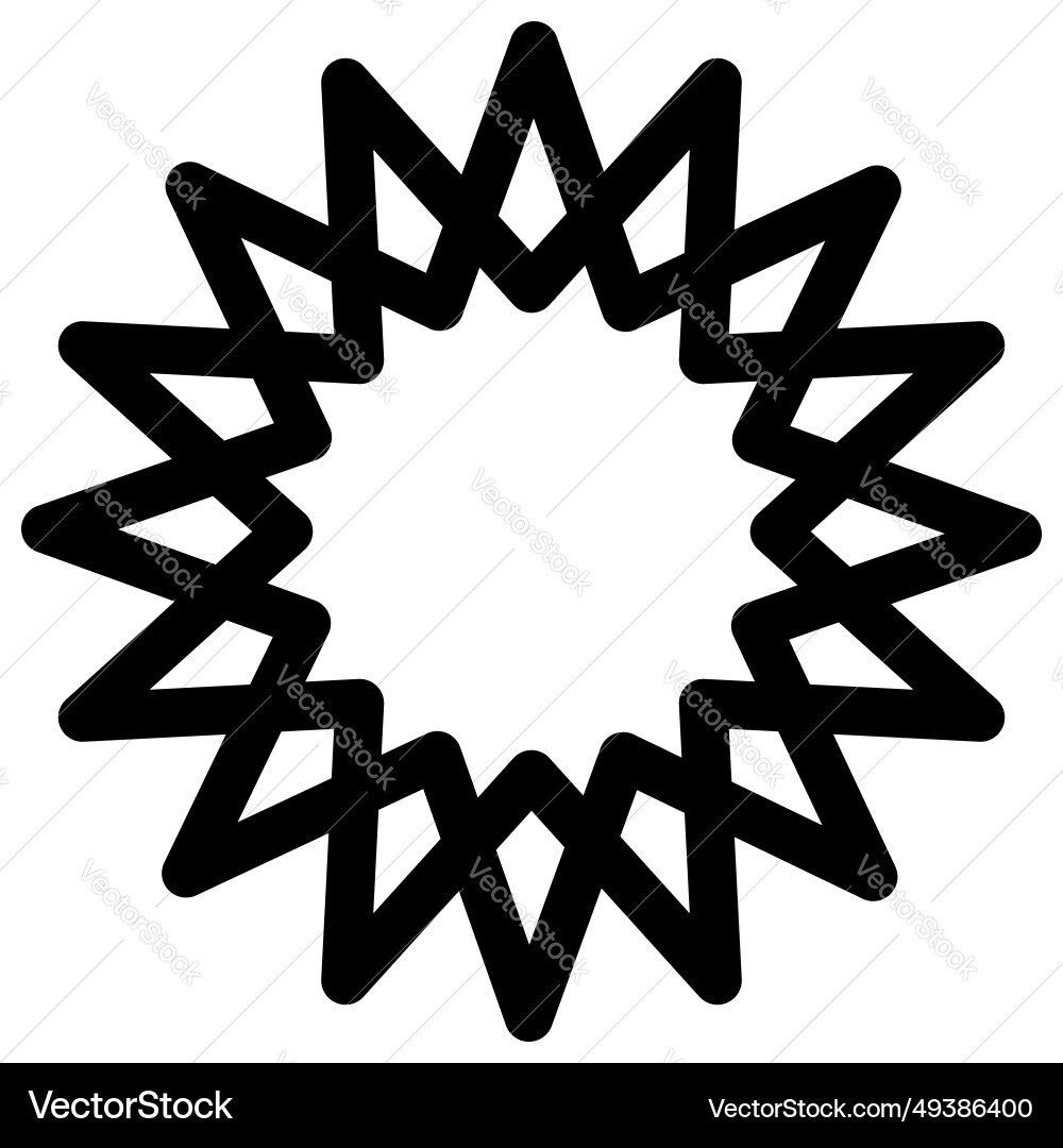 Multi pointed star design element vector image