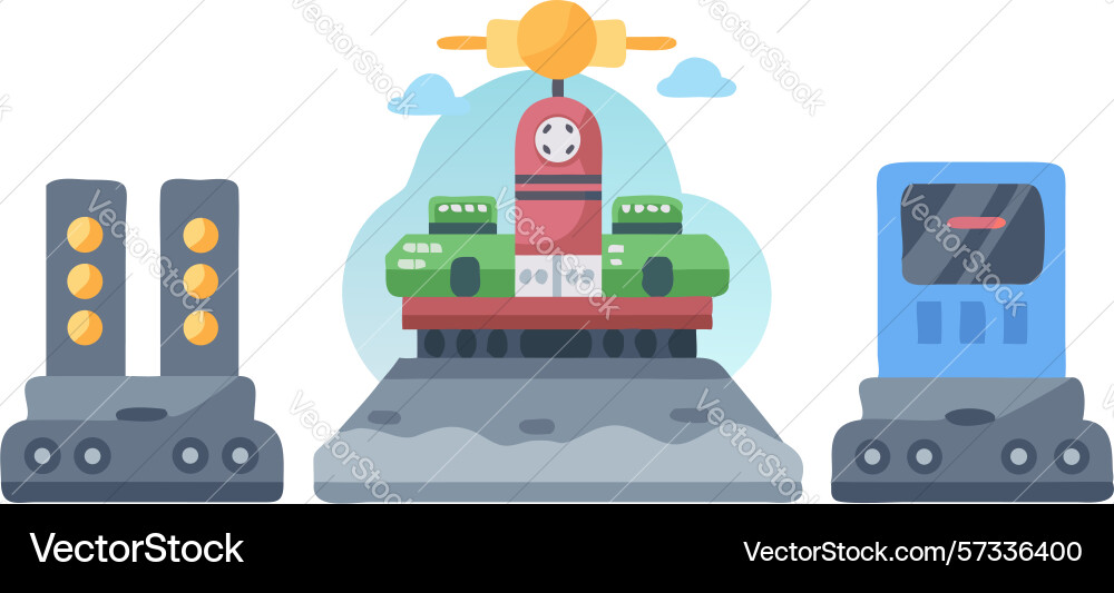 Retro gaming setup with stacked components design vector image