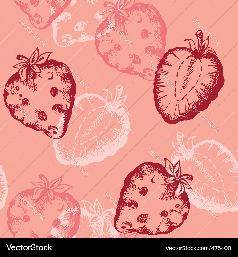 Strawberry Seamless Pattern Vector Image