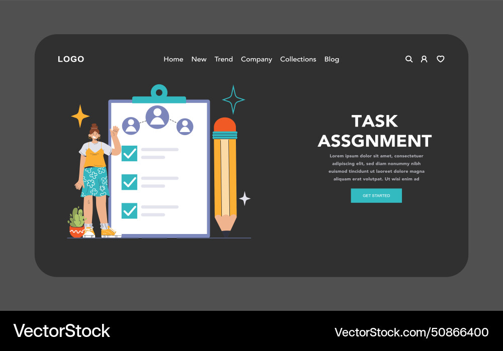 Task assignment concept flat Task assignment concept flat vector image
