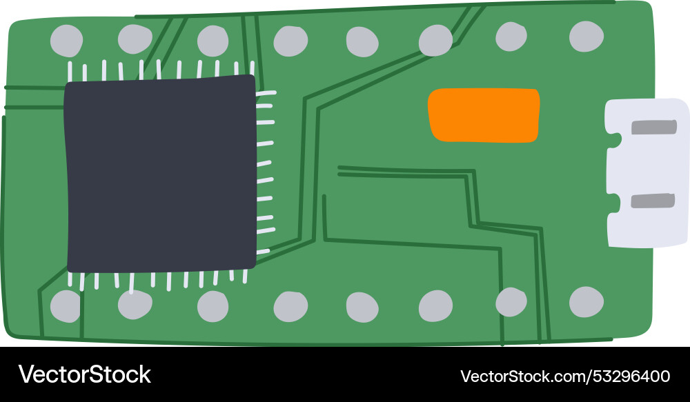 Technology microcontroller cartoon Technology microcontroller cartoon vector image