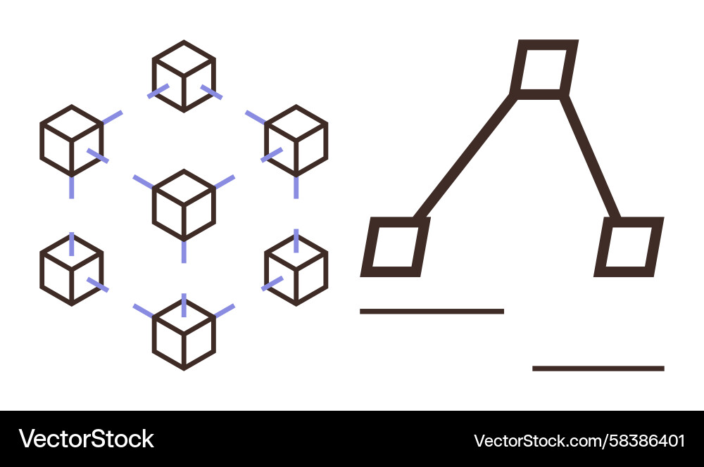 Blockchain Data Flow Network Vector Image