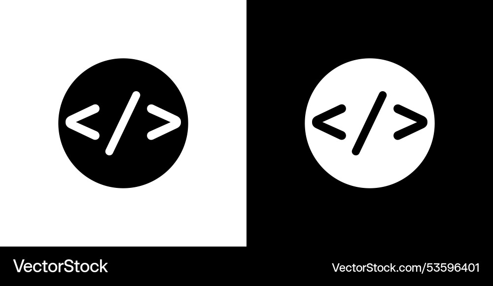 Coding icon isolated flat in outline Coding icon isolated flat in outline vector image