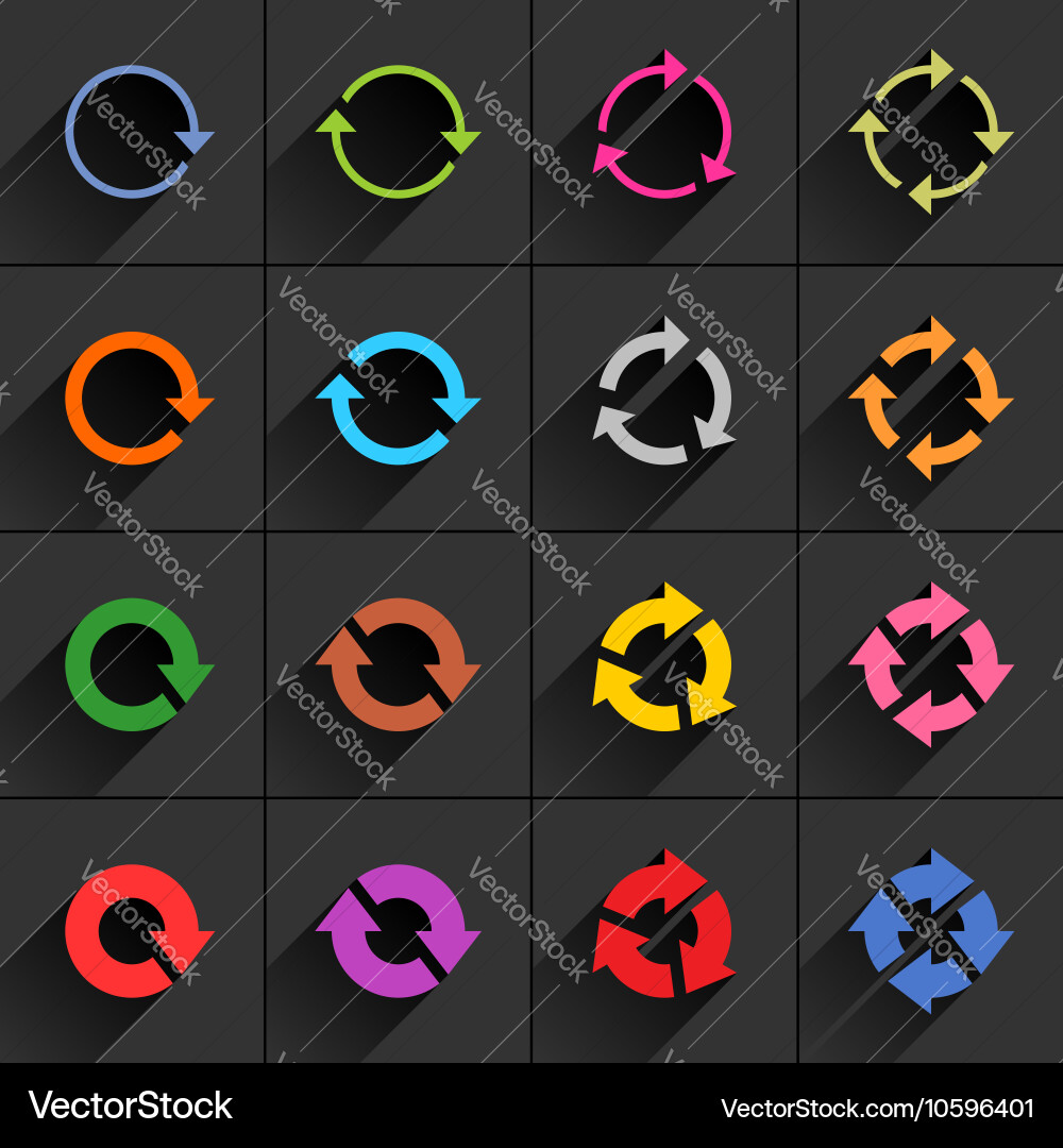 Color arrow icon refresh rotation reset sign vector image