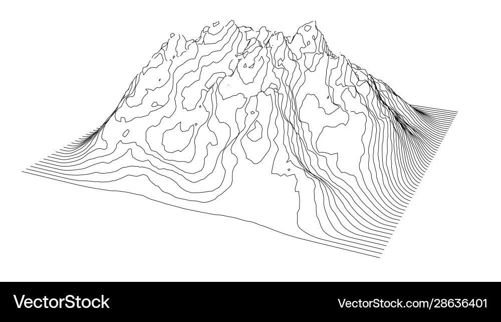 Curve lines in shape part mountain range Curve lines in shape part mountain range Vector Image