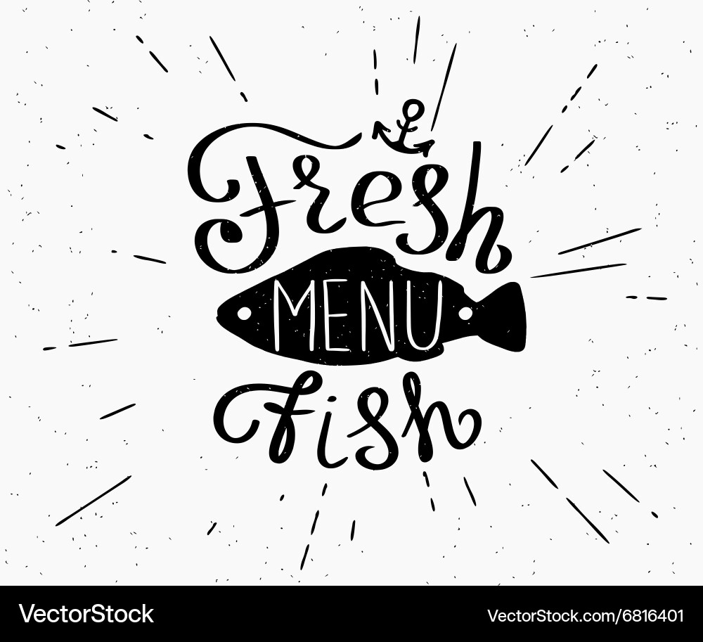 Fresh Fish Menu - Rustic Style vector image