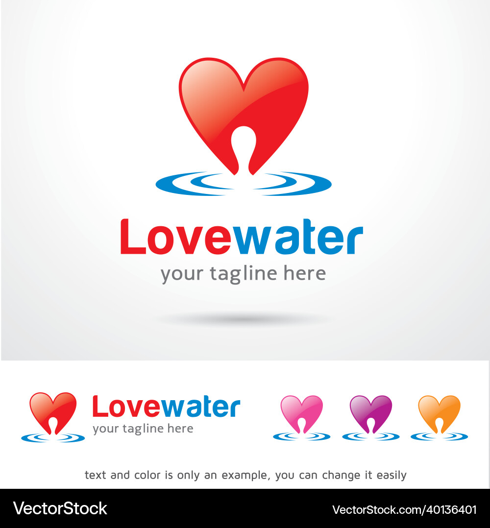 Liebe Wasser Logo Vorlage Liebe Wasser Logo Vorlage vektorbild