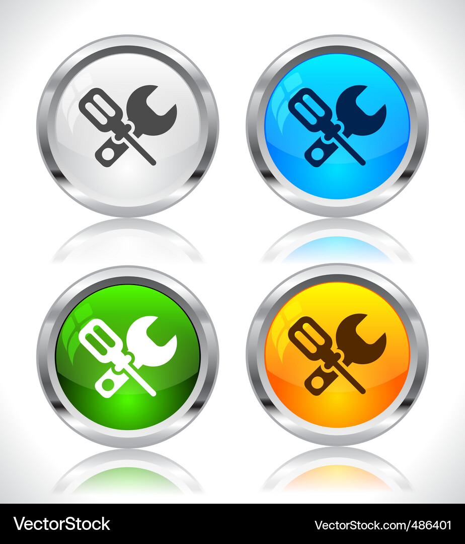 Metal web buttons Vector Image