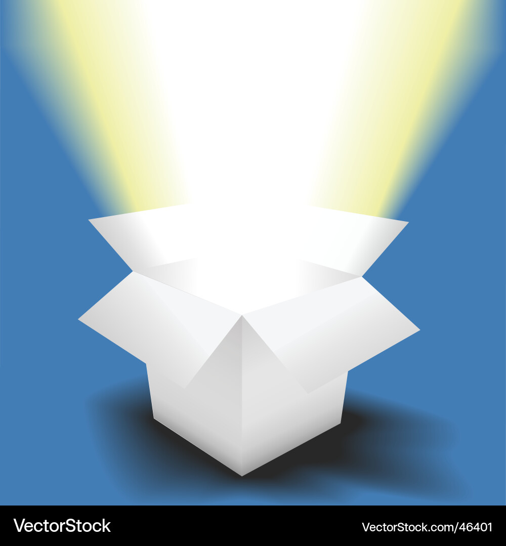 Open Box with Light Beam Vector Image
