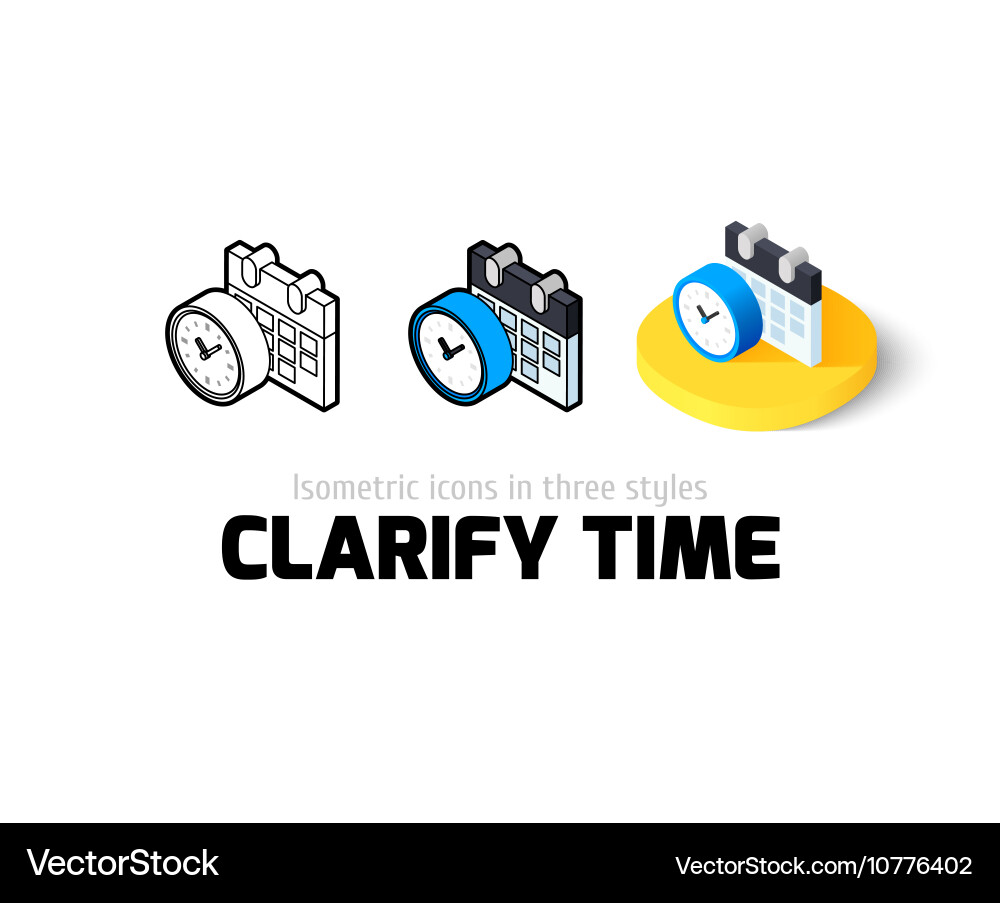 Clarify time icon in different style vector image
