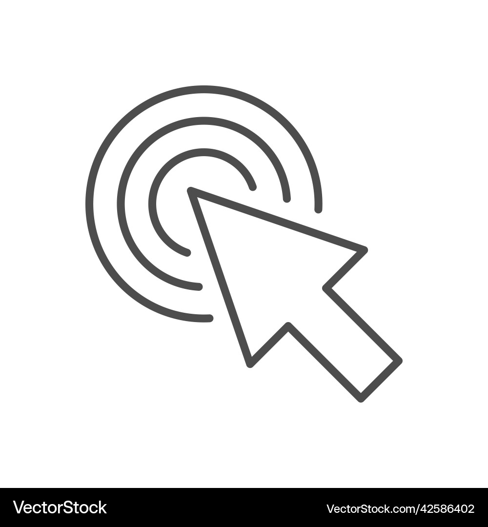 Computer Cursor klicken Sie auf Zeilensymbol Vektorbild
