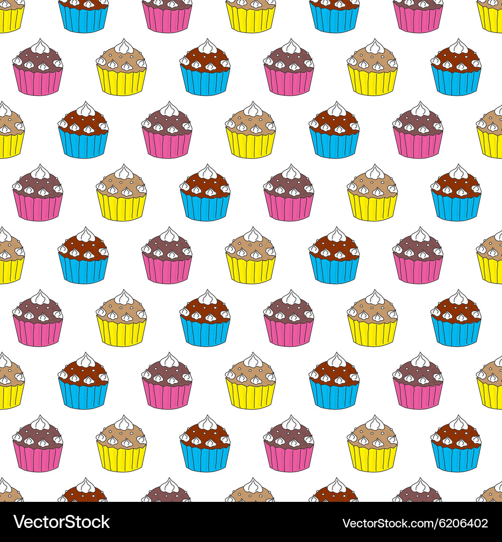 Cupcakes pattern Vector Image
