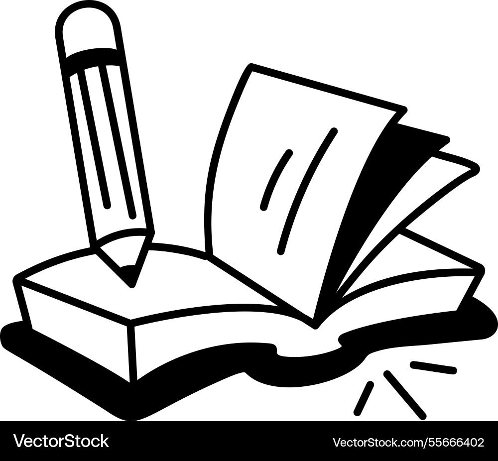 Homework icon in hand drawn style Vector Image