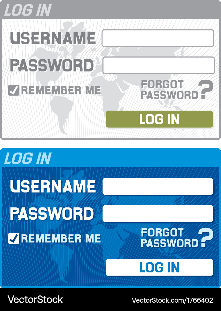 Log in form with username and password fields vector image