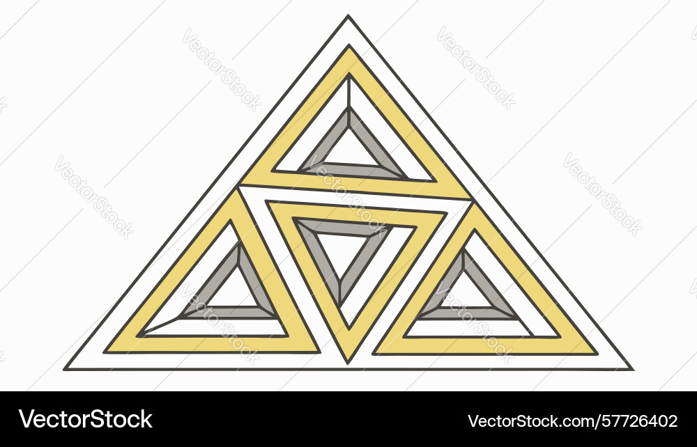 Multi-layered geometric triangle pyramid pattern vector image