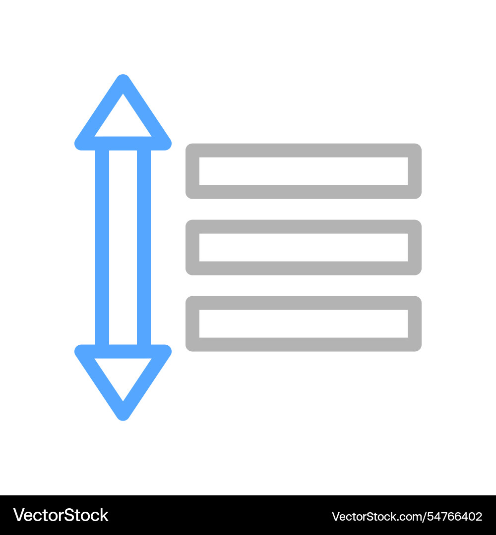Sorting icon with up and down arrows concept vector image