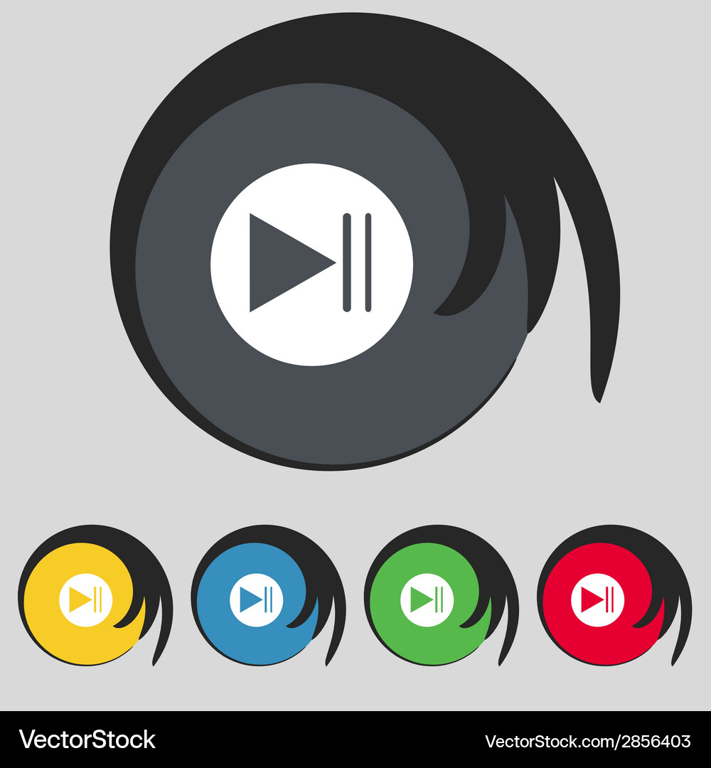 Arrow sign icon next button navigation symbol set Vector Image