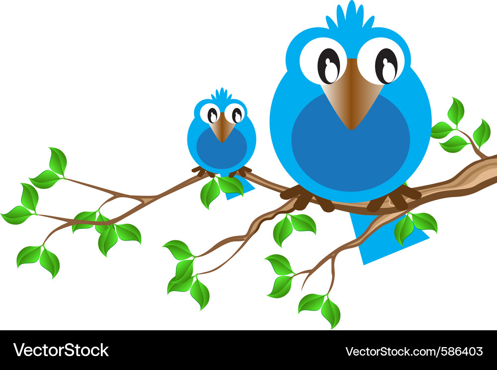 Bird and tree Vector Image