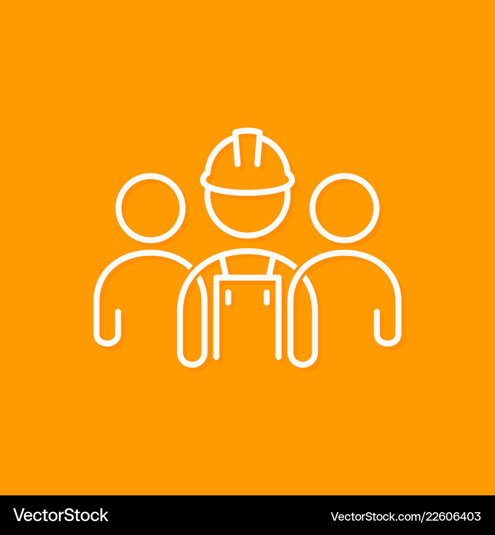 Builder line concept construction worker icon vector image