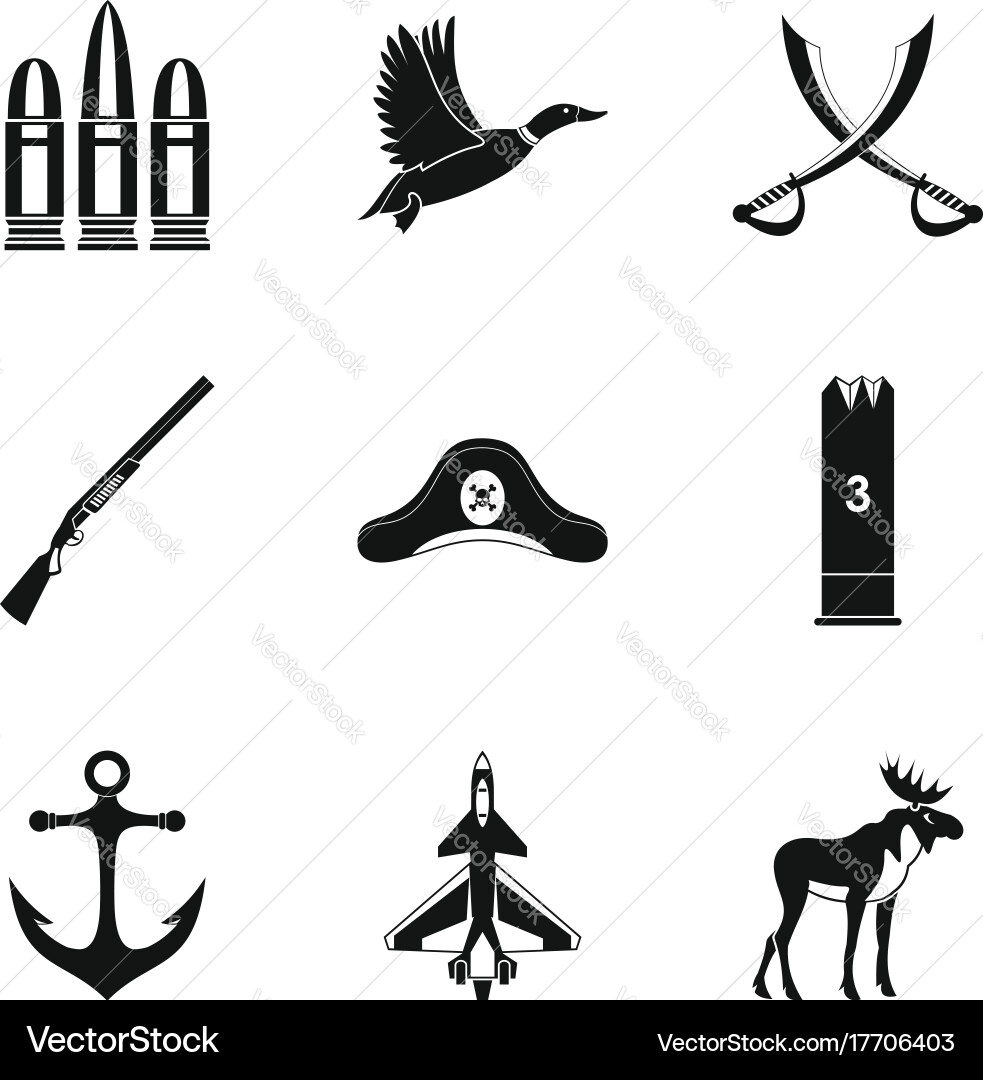 Bullet icons set simple style Vector Image