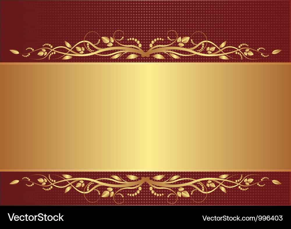 Burgundy and Gold Floral Background vector image