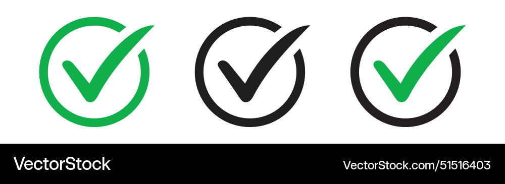 Check mark icon button set box Check mark icon button set box vector image