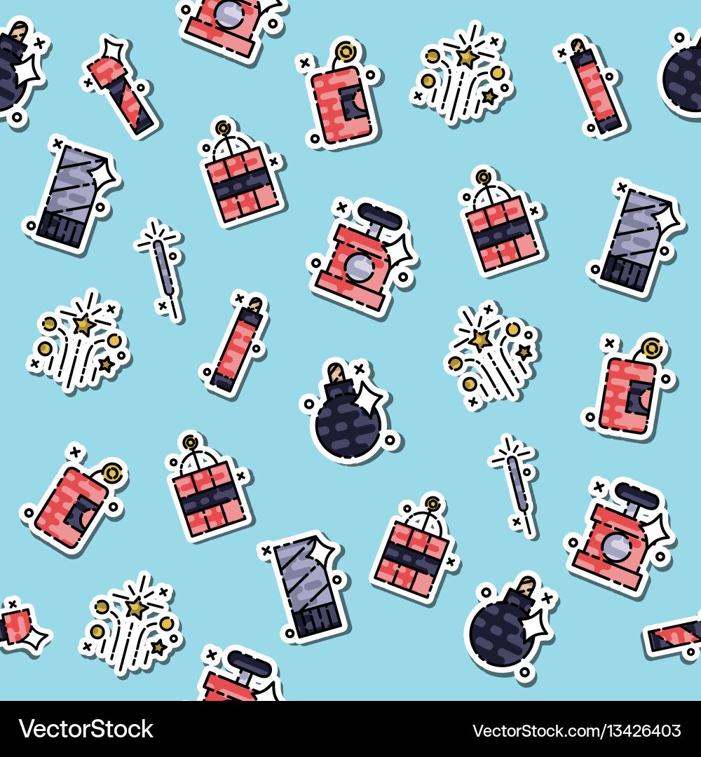 Colored pyrotechnics pattern Colored pyrotechnics pattern vector image