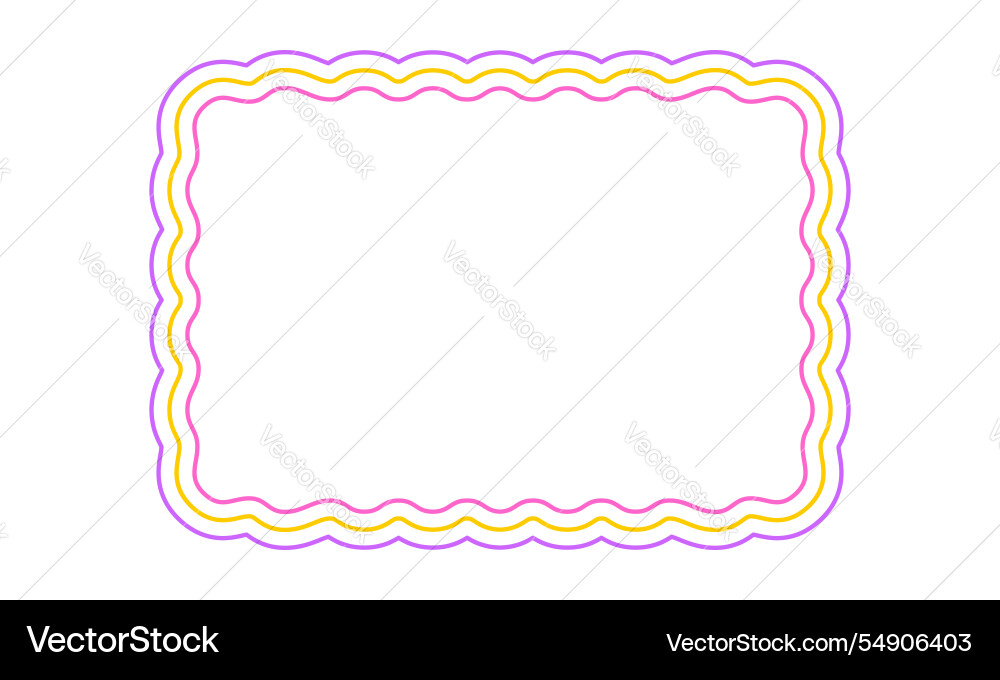Colorful rectangle frame with wavy edges Colorful rectangle frame with wavy edges vector image