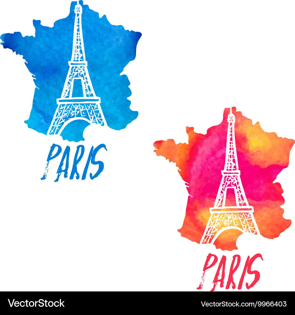 Concept logo with eiffel tower Vector Image