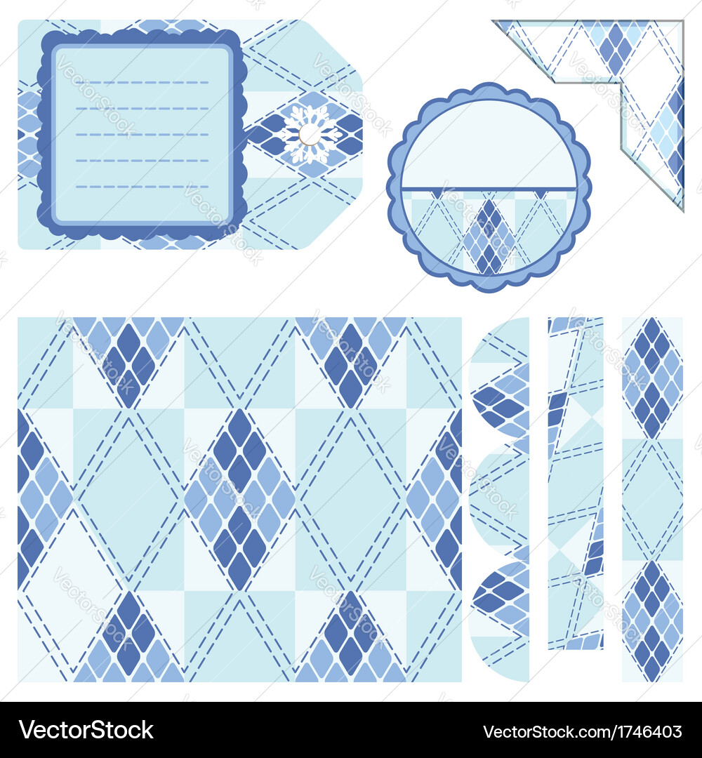 Geometric pattern card and tag design Vector Image