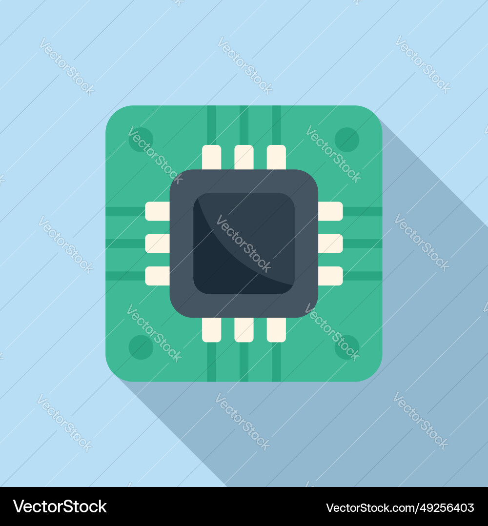 Laptop processor icon flat button tool Laptop processor icon flat button tool Vector Image