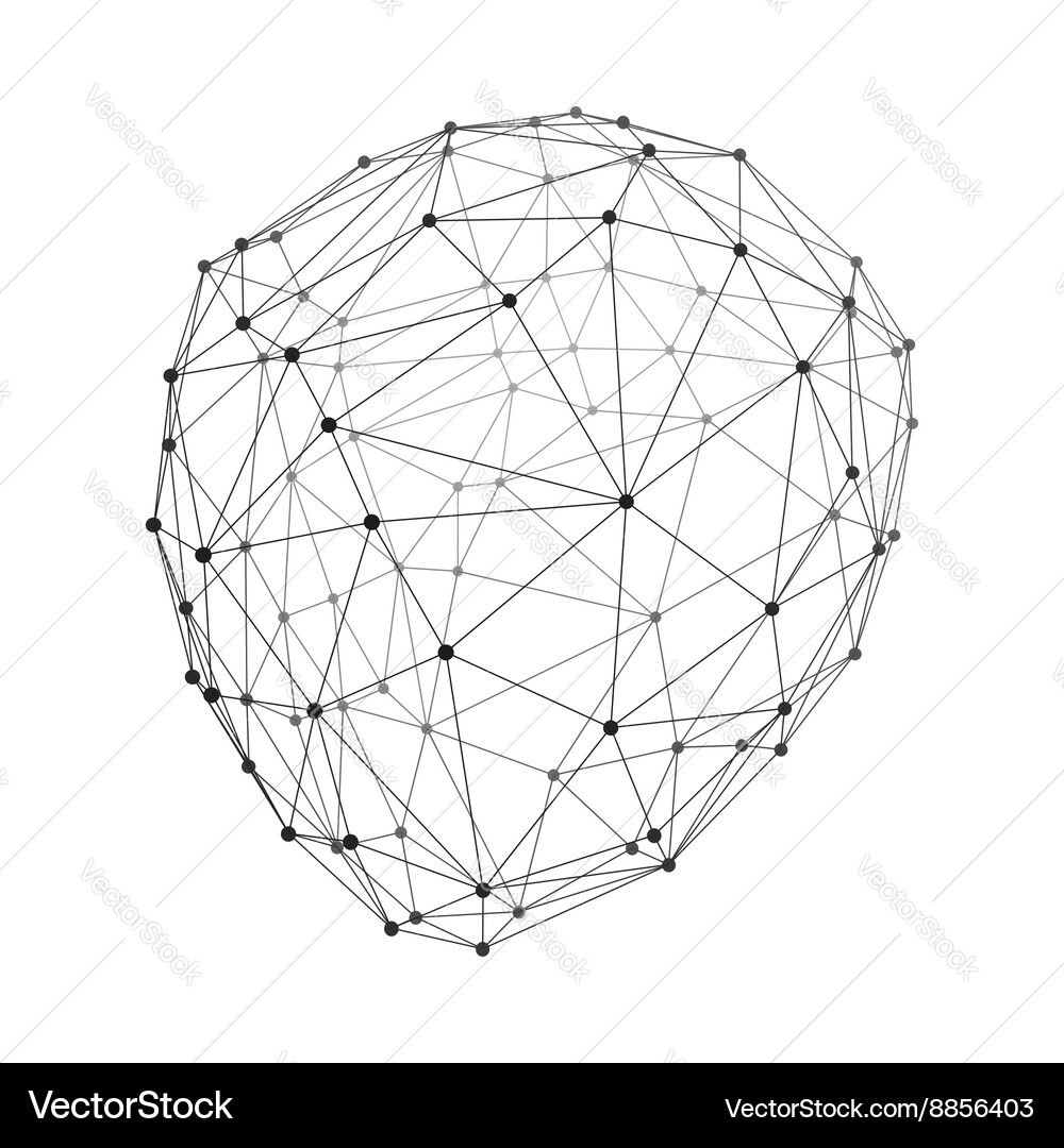 Lattice geometric polygonal element 3d grid Vector Image