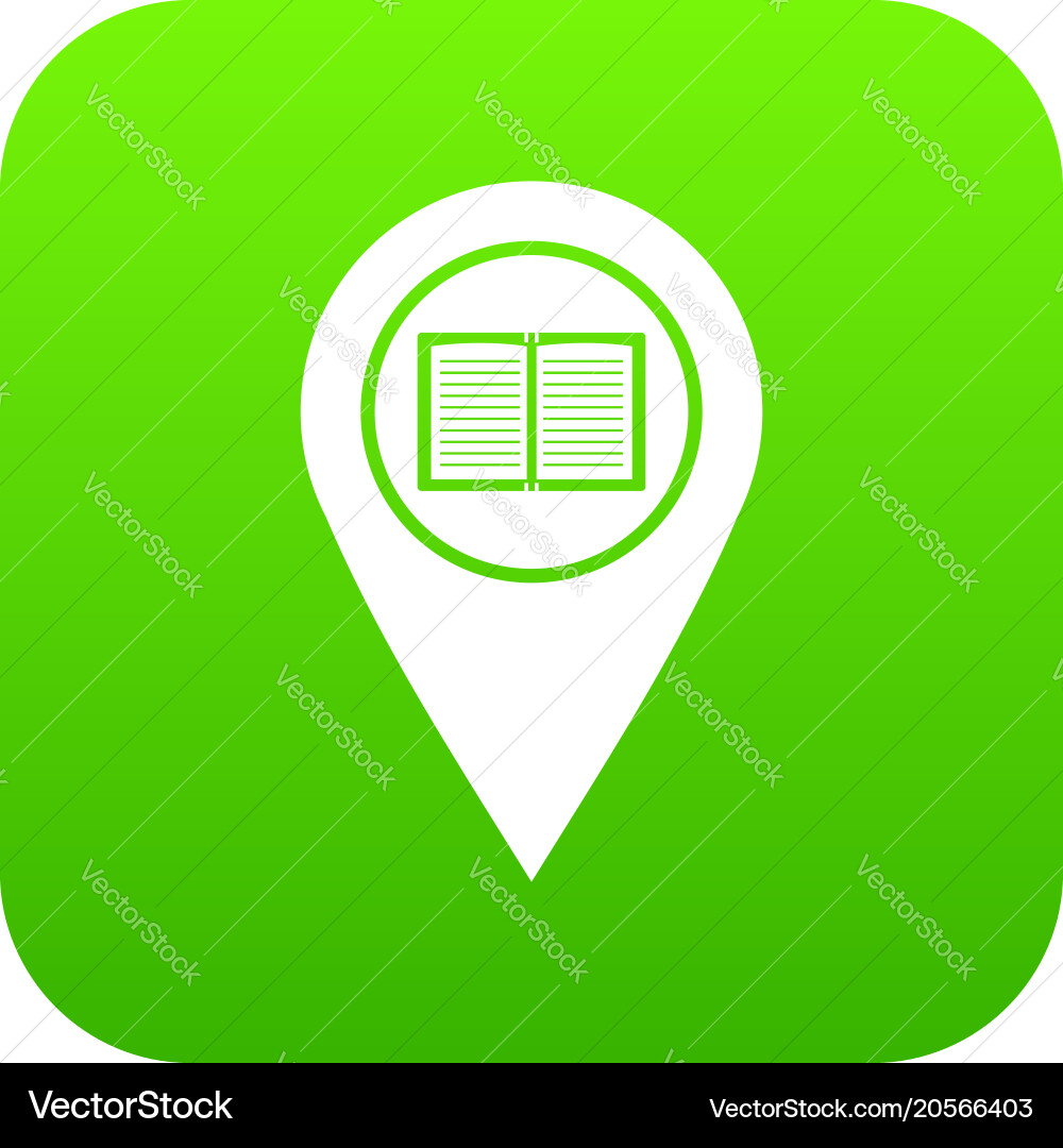 Map pointer with book icon digital green vector image