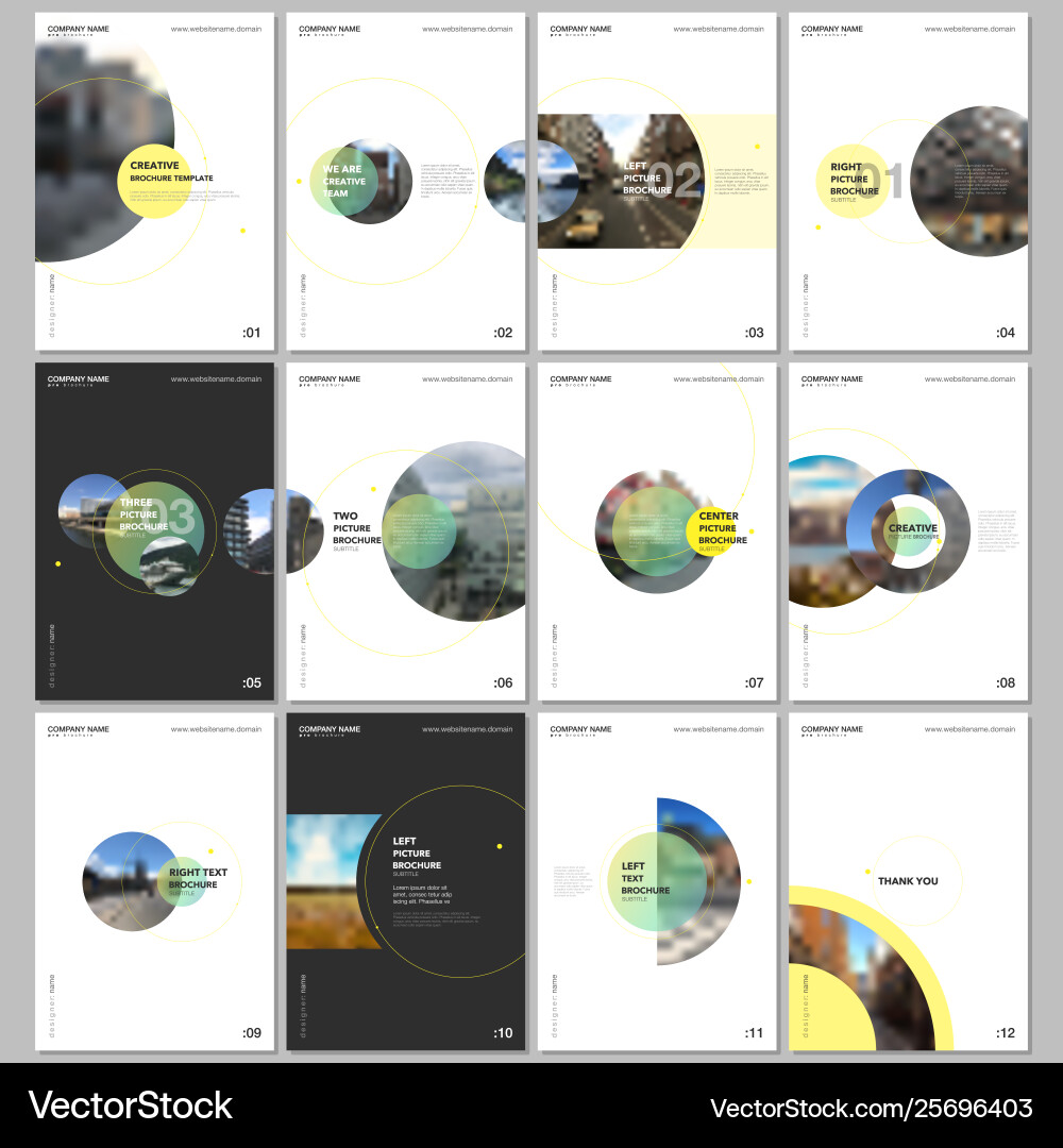 Minimal brochure templates with circle elements Minimal brochure templates with circle elements vector image