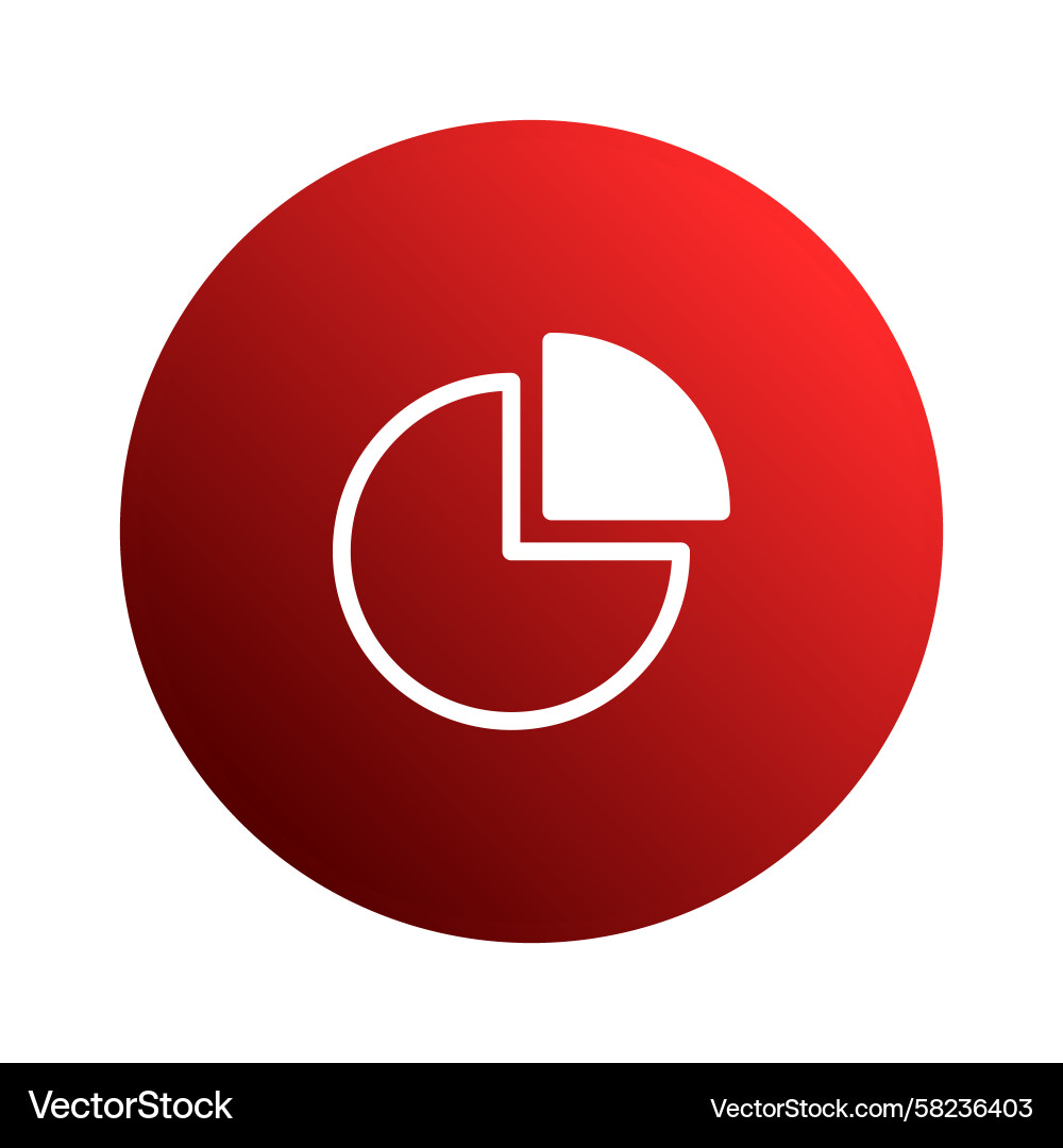 Red Pie Chart Data Analysis Icon Vector Image