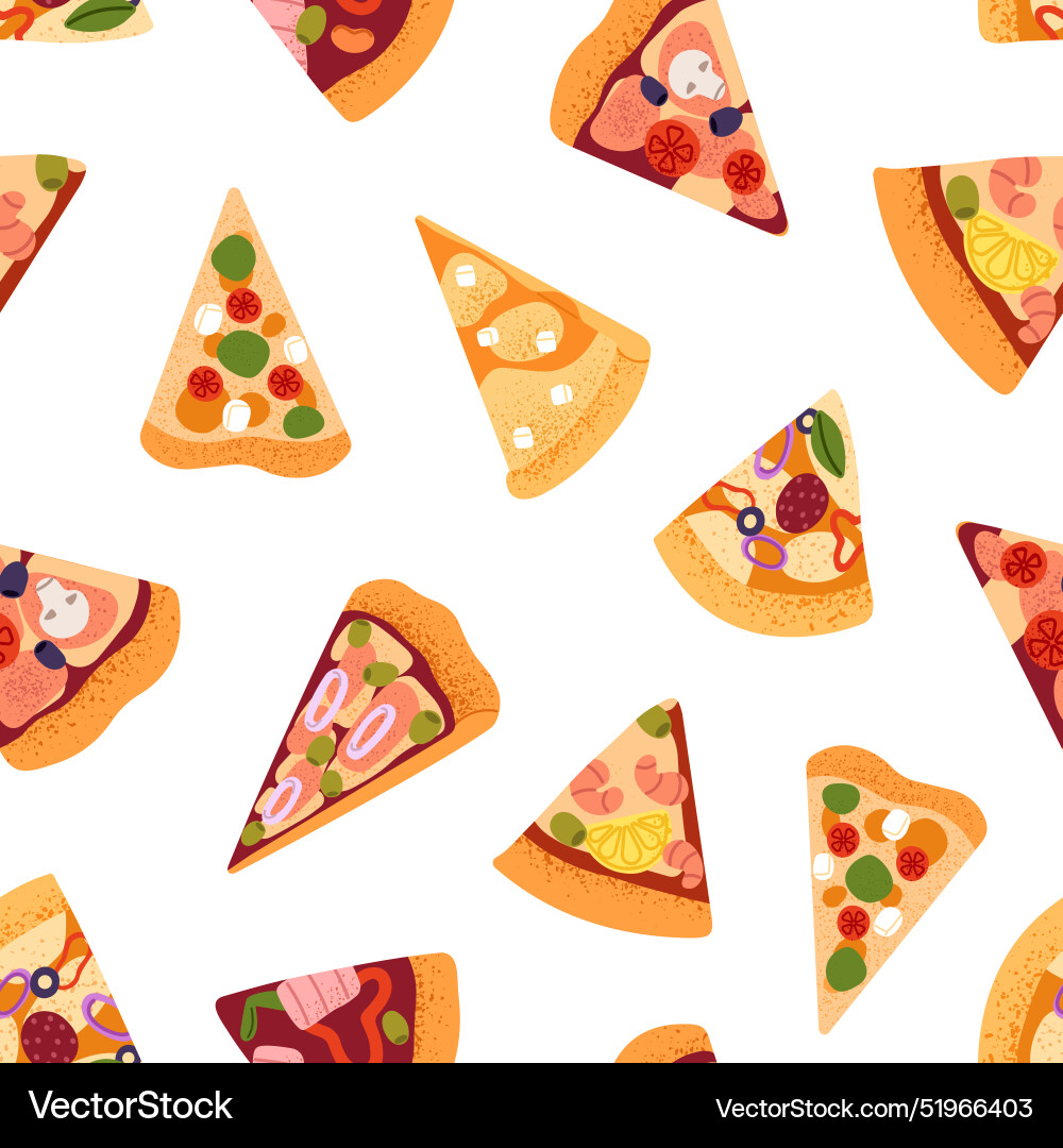 Repeatable pattern of triangle slices pepperoni Repeatable pattern of triangle slices pepperoni Vector Image