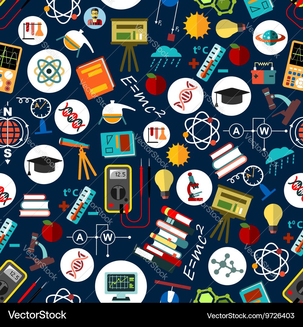 Seamless pattern of science education background Vector Image