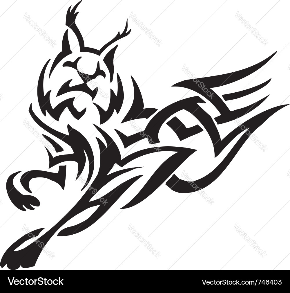 Tribal Lynx Silhouette vector image