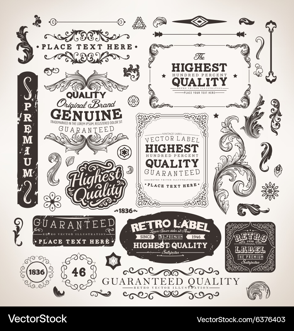 Vintage labels set Royalty Free Vector Image - VectorStock